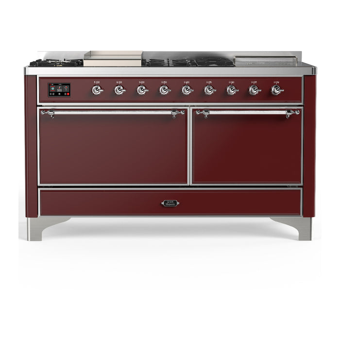 ILVE Majestic III 60″ Dual Fuel Range – 7 Burners (UM60FSQNR3)