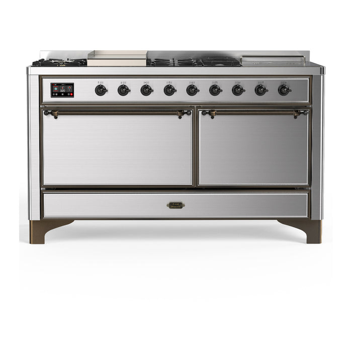 ILVE Majestic III 60″ Dual Fuel Range – 7 Burners (UM60FSQNR3)