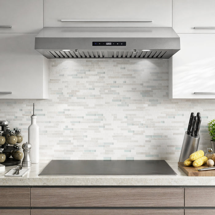 Cosmo 30" Under Cabinet Stainless Steel Range Hood with Digital Touch Controls - UMC30