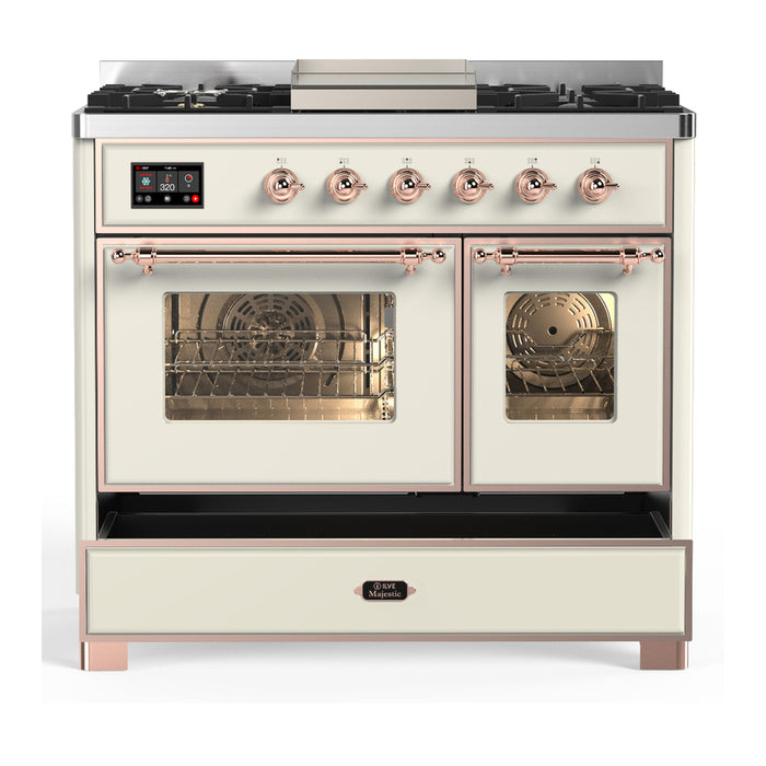 ILVE Majestic III 40" Dual Fuel Range 6 Burners + Griddle (UMD40FNR3)