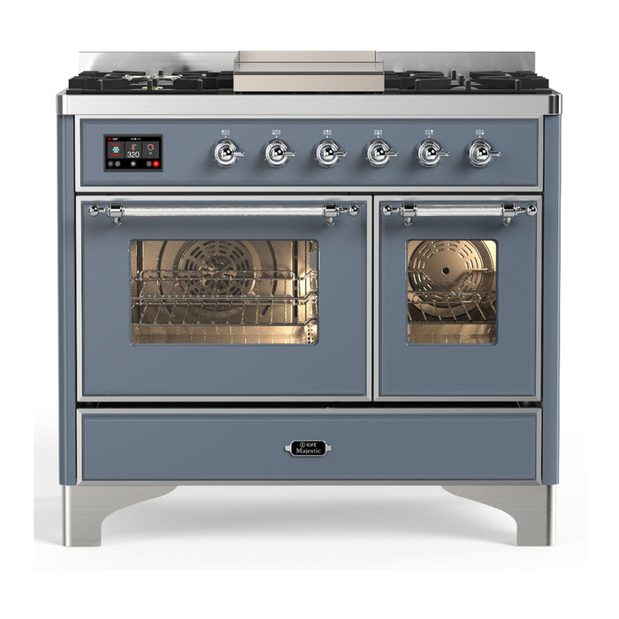 ILVE Majestic III 40" Dual Fuel Range 6 Burners + Griddle (UMD40FNR3)
