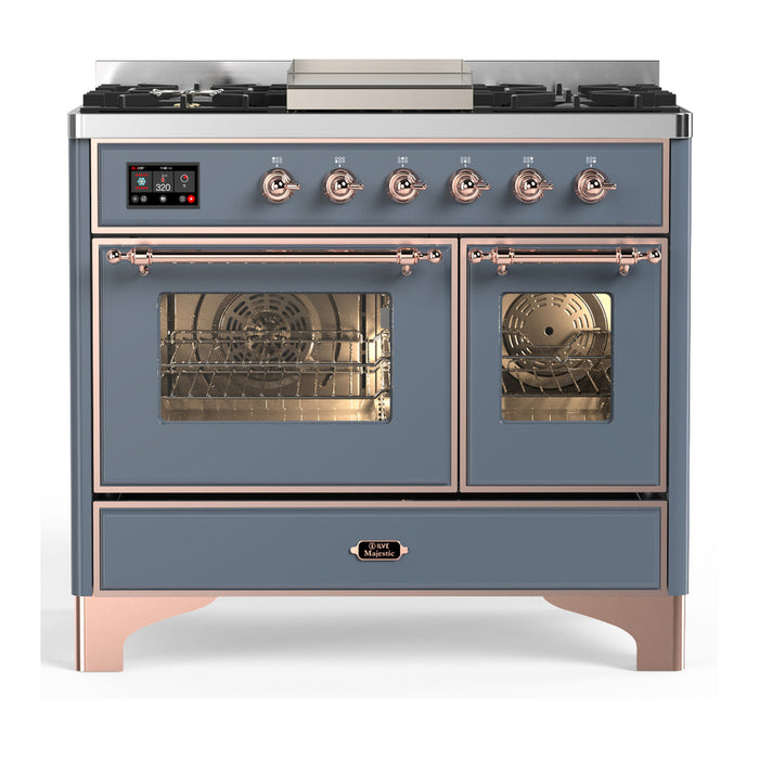 ILVE Majestic III 40" Dual Fuel Range 6 Burners + Griddle (UMD40FNR3)