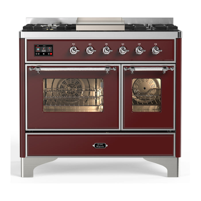 ILVE Majestic III 40" Dual Fuel Range 6 Burners + Griddle (UMD40FNR3)