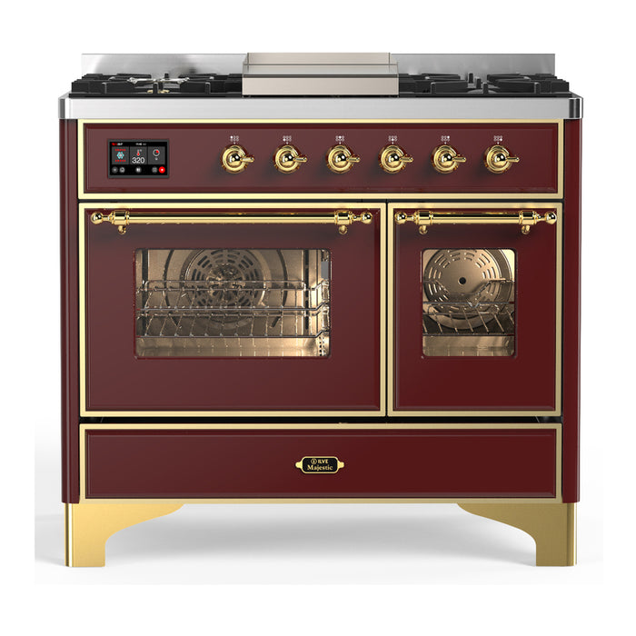 ILVE Majestic III 40" Dual Fuel Range 6 Burners + Griddle (UMD40FNR3)