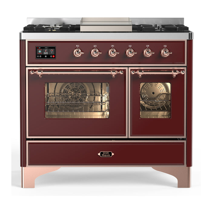 ILVE Majestic III 40" Dual Fuel Range 6 Burners + Griddle (UMD40FNR3)