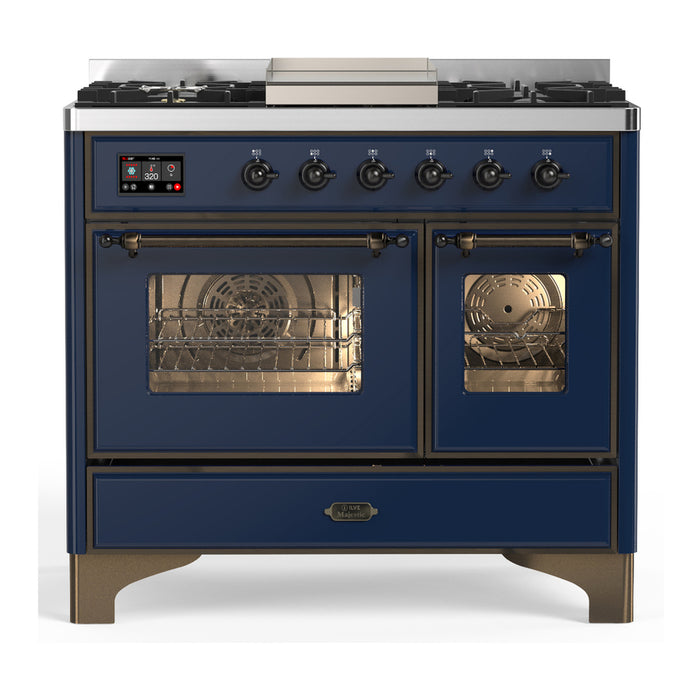 ILVE Majestic III 40" Dual Fuel Range 6 Burners + Griddle (UMD40FNR3)