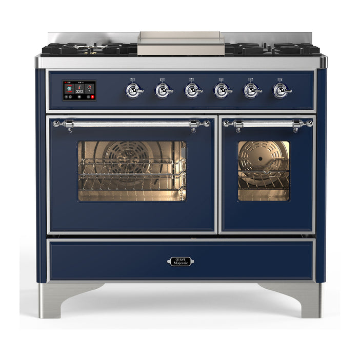 ILVE Majestic III 40" Dual Fuel Range 6 Burners + Griddle (UMD40FNR3)