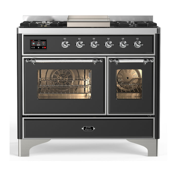 ILVE Majestic III 40" Dual Fuel Range 6 Burners + Griddle (UMD40FNR3)