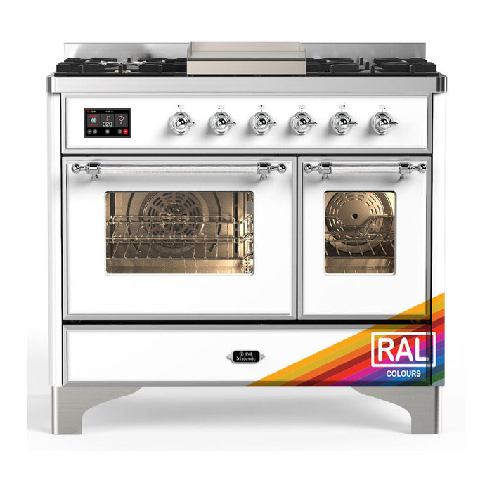 ILVE Majestic III 40" Dual Fuel Range 6 Burners + Griddle (UMD40FNR3)
