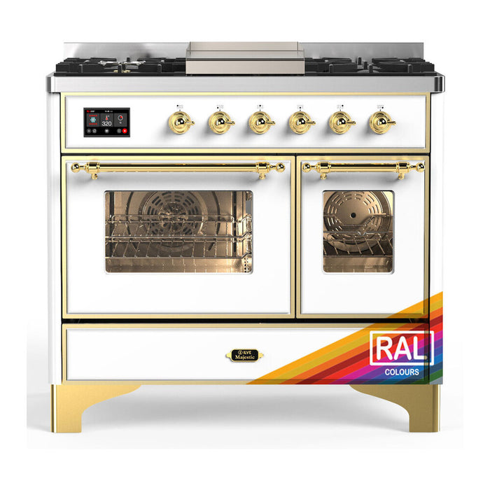 ILVE Majestic III 40" Dual Fuel Range 6 Burners + Griddle (UMD40FNR3)
