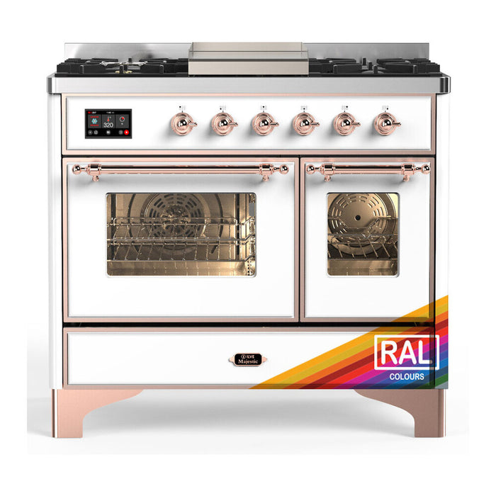 ILVE Majestic III 40" Dual Fuel Range 6 Burners + Griddle (UMD40FNR3)