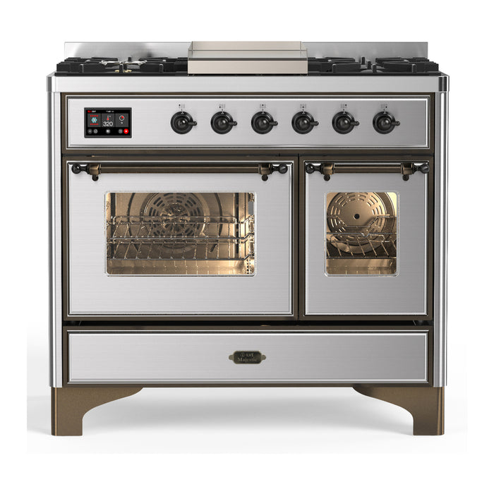 ILVE Majestic III 40" Dual Fuel Range 6 Burners + Griddle (UMD40FNR3)