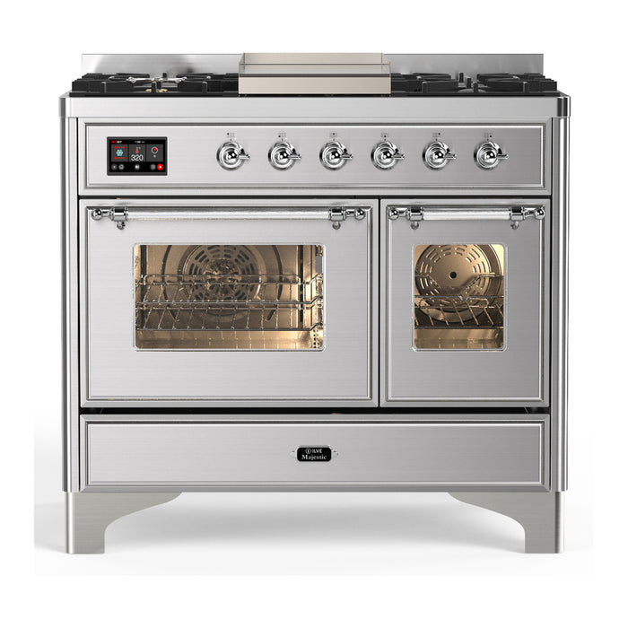 ILVE Majestic III 40" Dual Fuel Range 6 Burners + Griddle (UMD40FNR3)