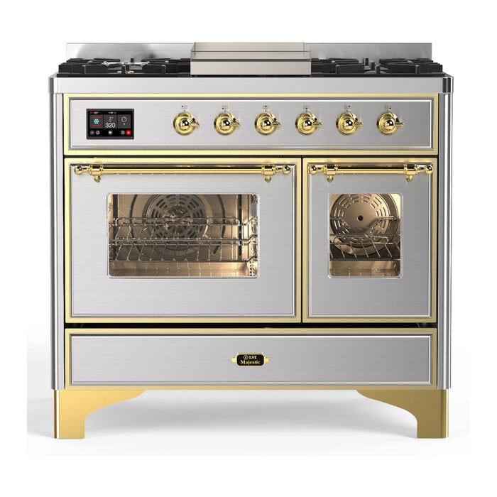 ILVE Majestic III 40" Dual Fuel Range 6 Burners + Griddle (UMD40FNR3)