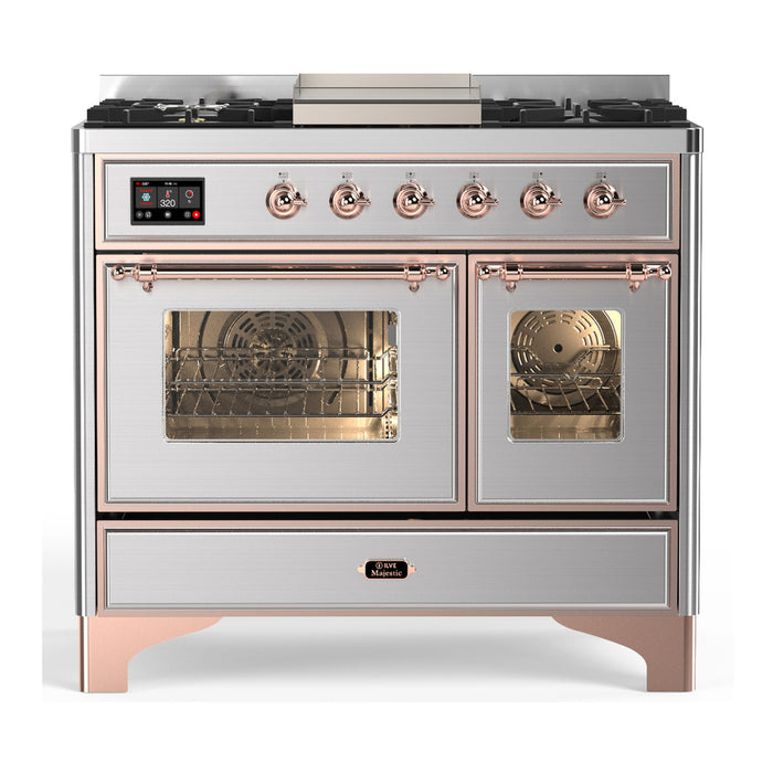 ILVE Majestic III 40" Dual Fuel Range 6 Burners + Griddle (UMD40FNR3)