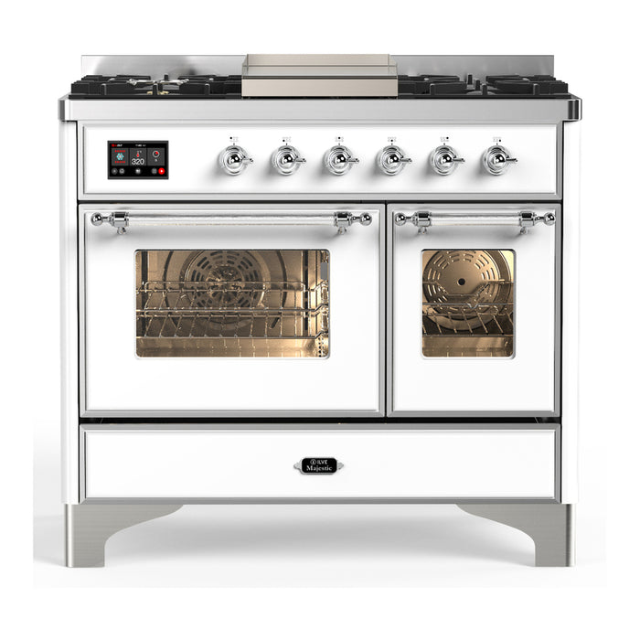ILVE Majestic III 40" Dual Fuel Range 6 Burners + Griddle (UMD40FNR3)