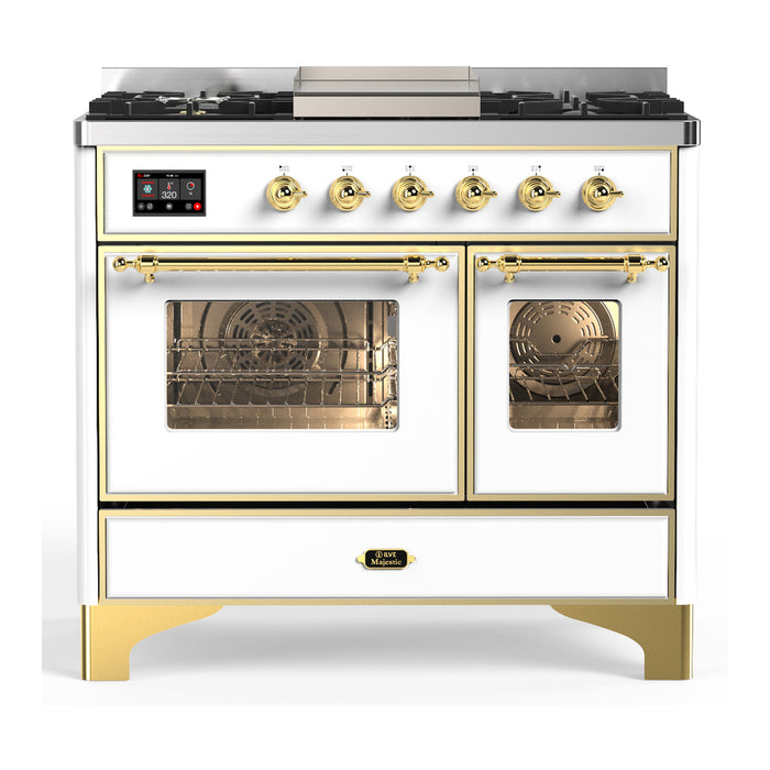 ILVE Majestic III 40" Dual Fuel Range 6 Burners + Griddle (UMD40FNR3)