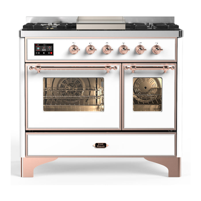 ILVE Majestic III 40" Dual Fuel Range 6 Burners + Griddle (UMD40FNR3)