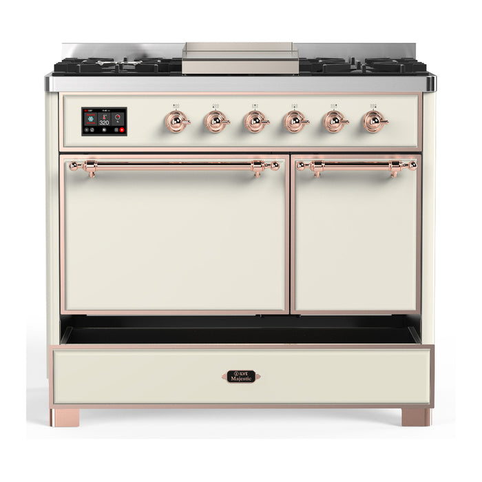 ILVE Majestic III 40" Dual Fuel Range 6 Burners Griddle (UMD40FQNR3)