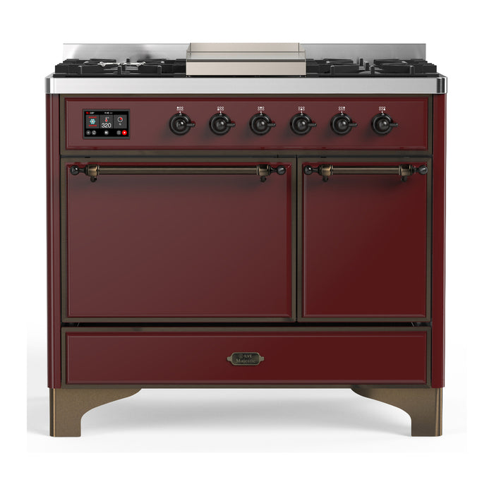 ILVE Majestic III 40" Dual Fuel Range 6 Burners Griddle (UMD40FQNR3)