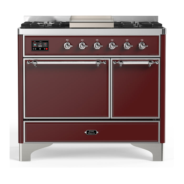 ILVE Majestic III 40" Dual Fuel Range 6 Burners Griddle (UMD40FQNR3)