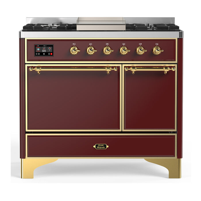 ILVE Majestic III 40" Dual Fuel Range 6 Burners Griddle (UMD40FQNR3)