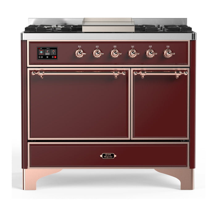 ILVE Majestic III 40" Dual Fuel Range 6 Burners Griddle (UMD40FQNR3)