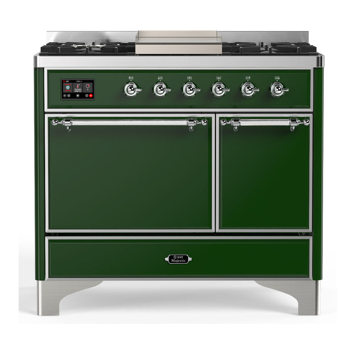 ILVE Majestic III 40" Dual Fuel Range 6 Burners Griddle (UMD40FQNR3)