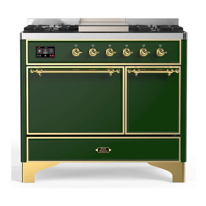 ILVE Majestic III 40" Dual Fuel Range 6 Burners Griddle (UMD40FQNR3)