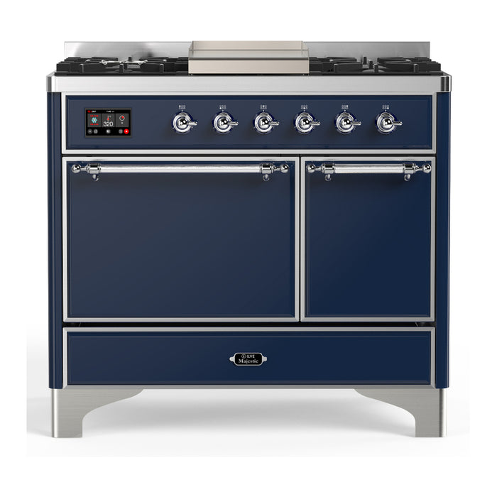 ILVE Majestic III 40" Dual Fuel Range 6 Burners Griddle (UMD40FQNR3)