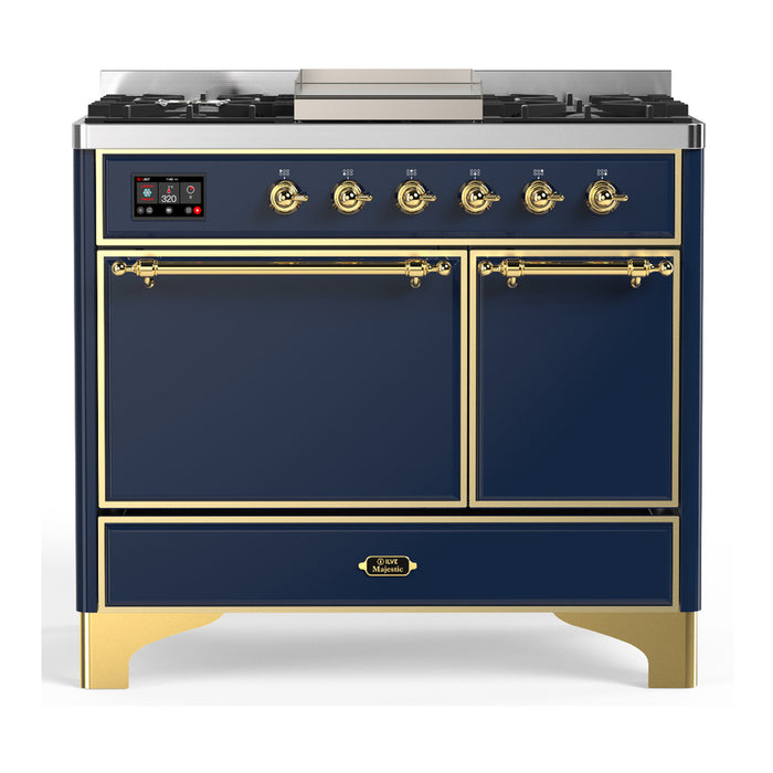 ILVE Majestic III 40" Dual Fuel Range 6 Burners Griddle (UMD40FQNR3)