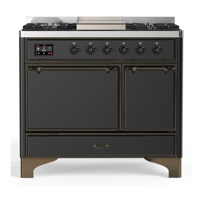 ILVE Majestic III 40" Dual Fuel Range 6 Burners Griddle (UMD40FQNR3)