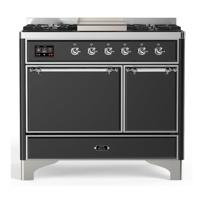 ILVE Majestic III 40" Dual Fuel Range 6 Burners Griddle (UMD40FQNR3)