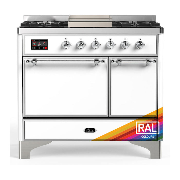 ILVE Majestic III 40" Dual Fuel Range 6 Burners Griddle (UMD40FQNR3)