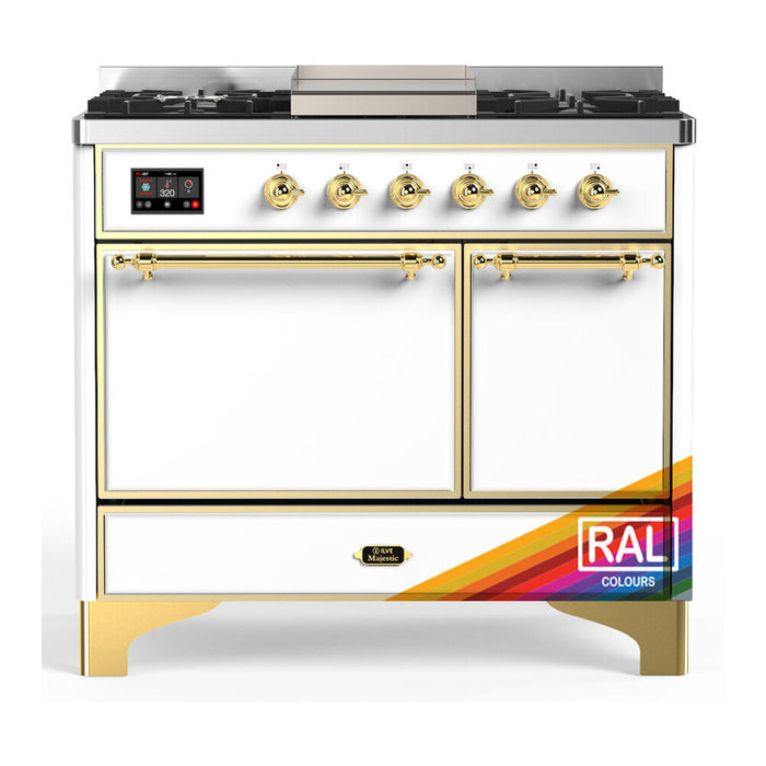 ILVE Majestic III 40" Dual Fuel Range 6 Burners Griddle (UMD40FQNR3)