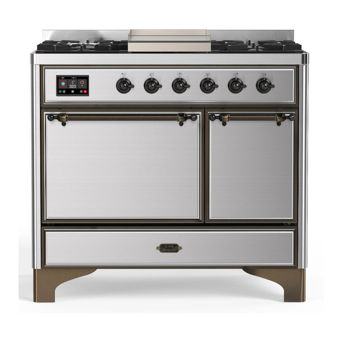 ILVE Majestic III 40" Dual Fuel Range 6 Burners Griddle (UMD40FQNR3)