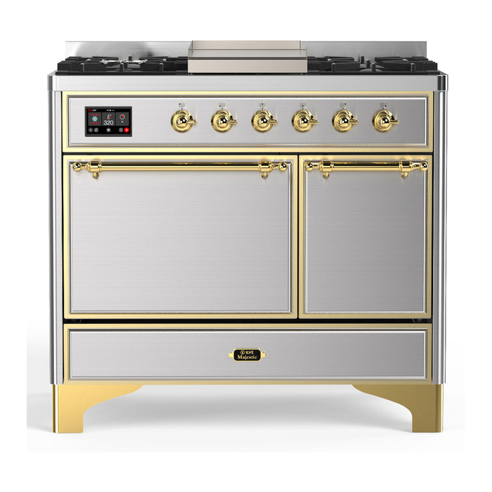 ILVE Majestic III 40" Dual Fuel Range 6 Burners Griddle (UMD40FQNR3)