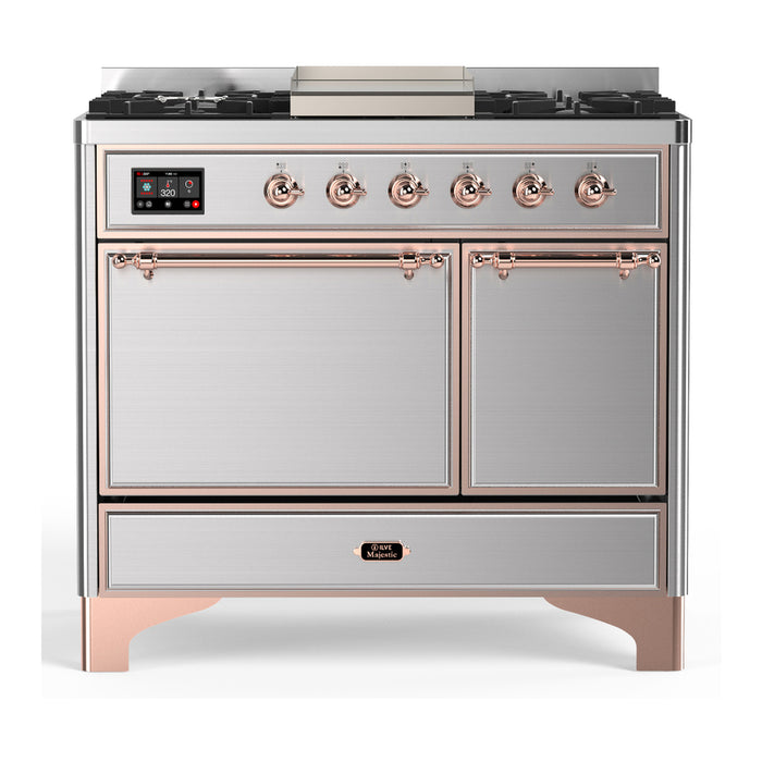 ILVE Majestic III 40" Dual Fuel Range 6 Burners Griddle (UMD40FQNR3)