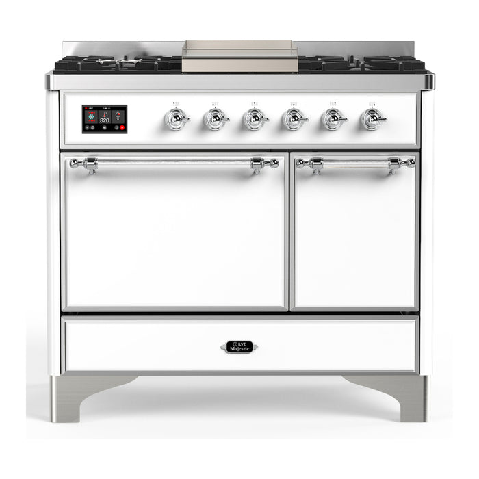 ILVE Majestic III 40" Dual Fuel Range 6 Burners Griddle (UMD40FQNR3)