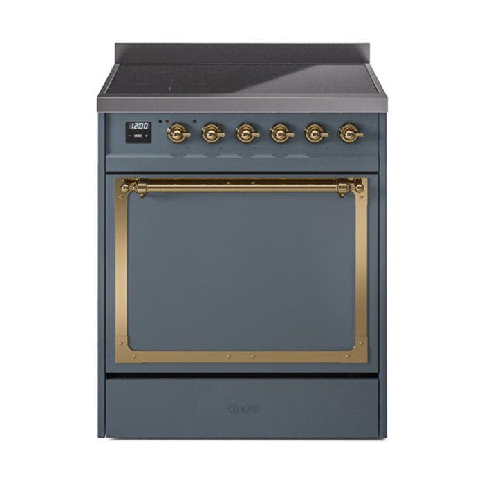 ILVE Nostalgie II Noblesse 30″ Induction Freestanding Range with Solid Door - UNI304QNMP