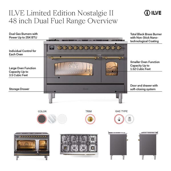 ILVE 48" Dual Fuel Range Limited Edition – UP488NMP
