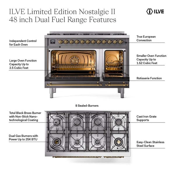 ILVE 48" Dual Fuel Range Limited Edition – UP488NMP