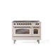 ILVE Nostalgie 48" Dual Fuel Range with 5 Sealed Burners Griddle French Top Triple Glass Door - UP48FSNMP