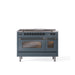 ILVE Nostalgie 48" Dual Fuel Range with 5 Sealed Burners Griddle French Top Triple Glass Door - UP48FSNMP