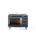 ILVE Nostalgie 48" Dual Fuel Range with 5 Sealed Burners Griddle French Top Triple Glass Door - UP48FSNMP