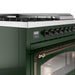 ILVE Nostalgie 48" Dual Fuel Range with 5 Sealed Burners Griddle French Top Triple Glass Door - UP48FSNMP