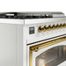 ILVE Nostalgie 48" Dual Fuel Range with 5 Sealed Burners Griddle French Top Triple Glass Door - UP48FSNMP