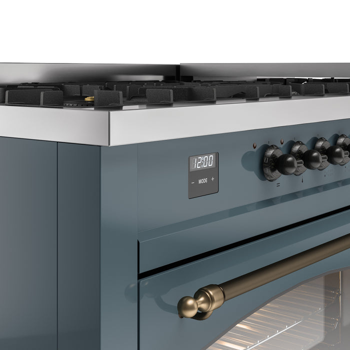 ILVE Nostalgie 60" Dual Fuel Range with 9 Sealed Burners Griddle Triple Glass Door - UP60FNMP