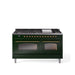 ILVE Nostalgie 60" Dual Fuel Range with 9 Sealed Burners Griddle Triple Glass Door - UP60FNMP