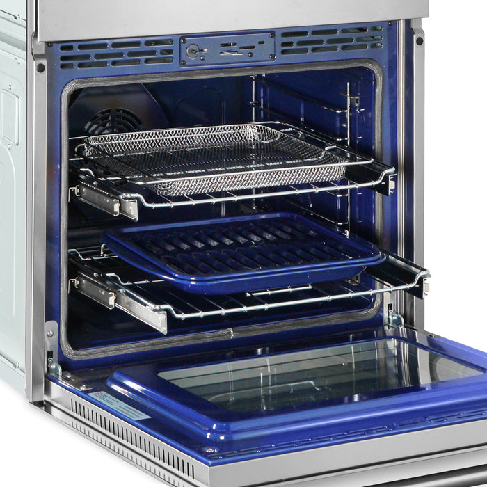 Cosmo 30 in. Regal Collection 4.8 / 1.6 cu. ft. Electric Microwave Wall Oven Combination, Air Fry, Convection, Stainless Steel - COS-WOMCR302SS
